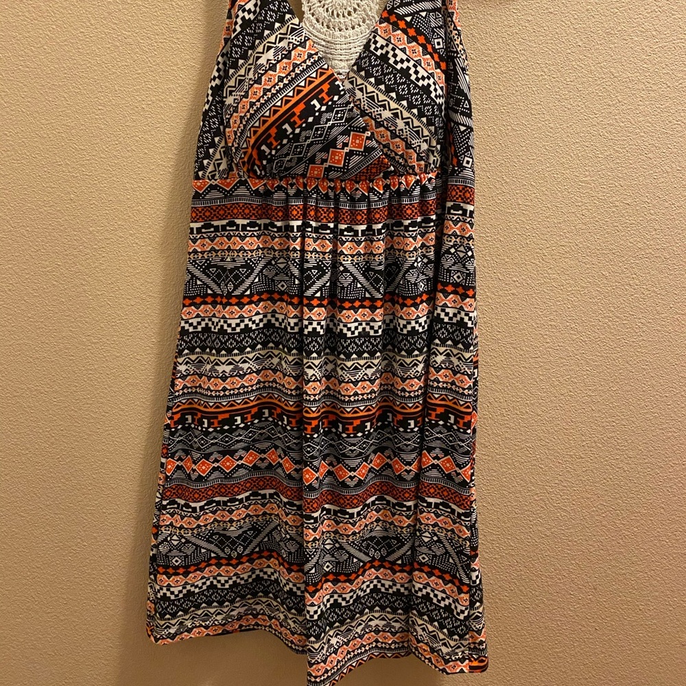 Derek Heart Tribal print navy dress Size M